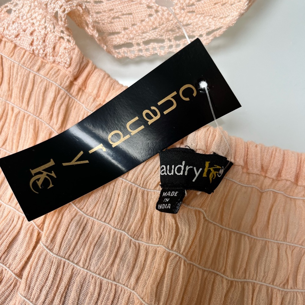 Chaudry Peach gauze tiered dress - Picture 6 of 6